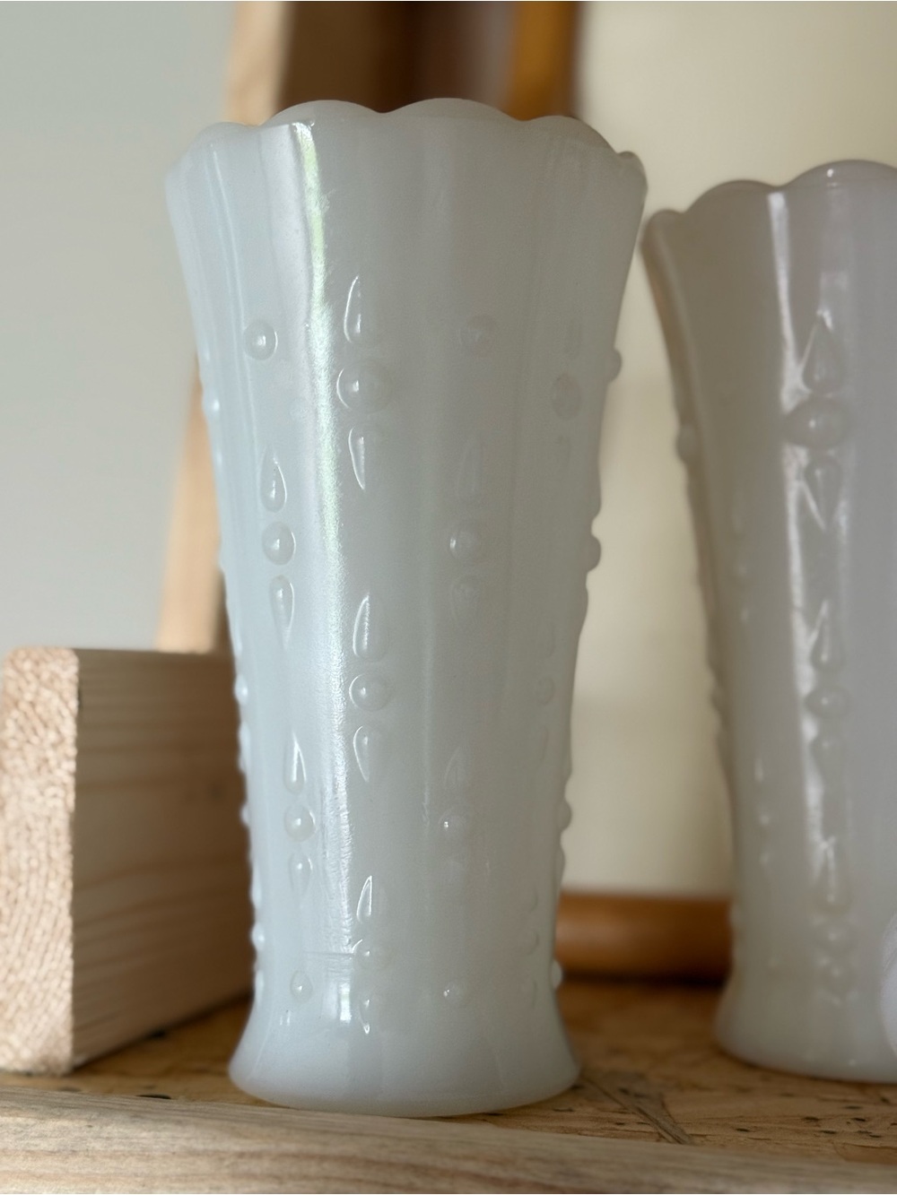 Milk Glass Decorative Vase - White Home Accent